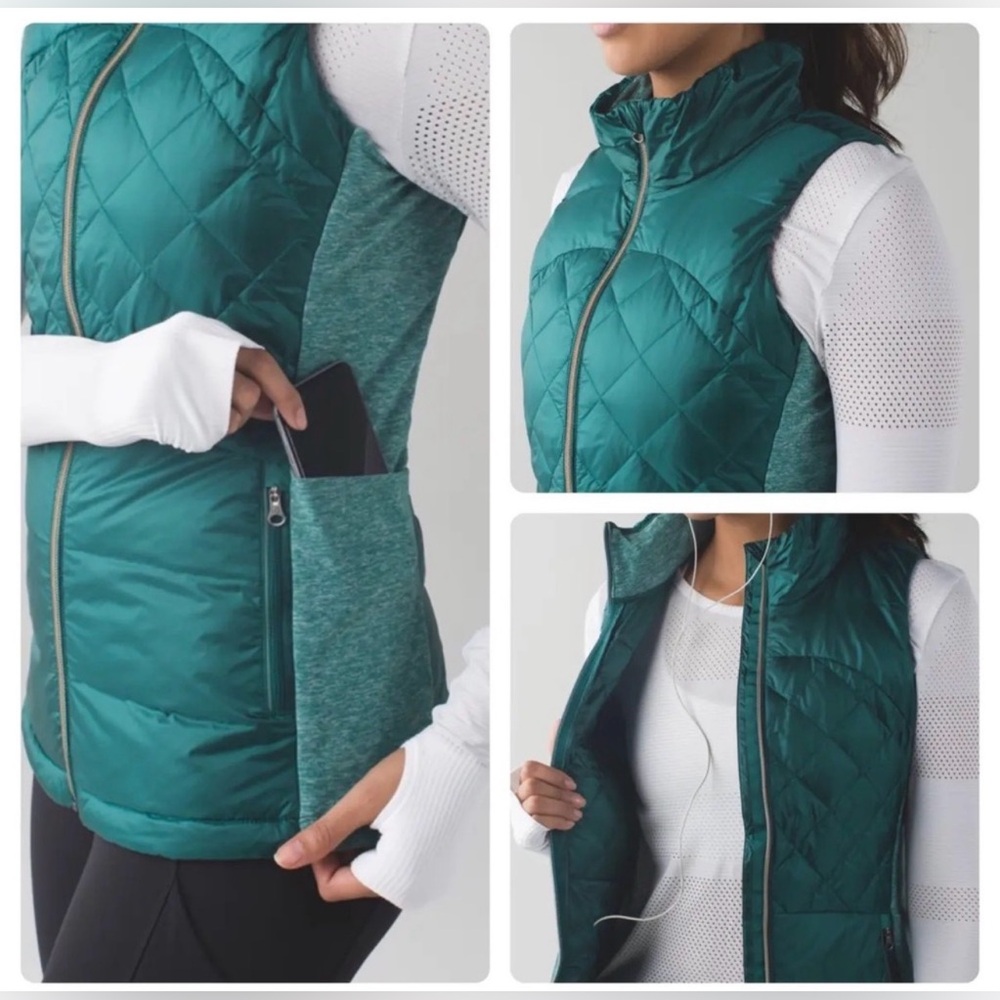 NEW Lululemon Down For A Run Quilted Goose Down Vest Winter Running Activewear - Picture 3 of 13